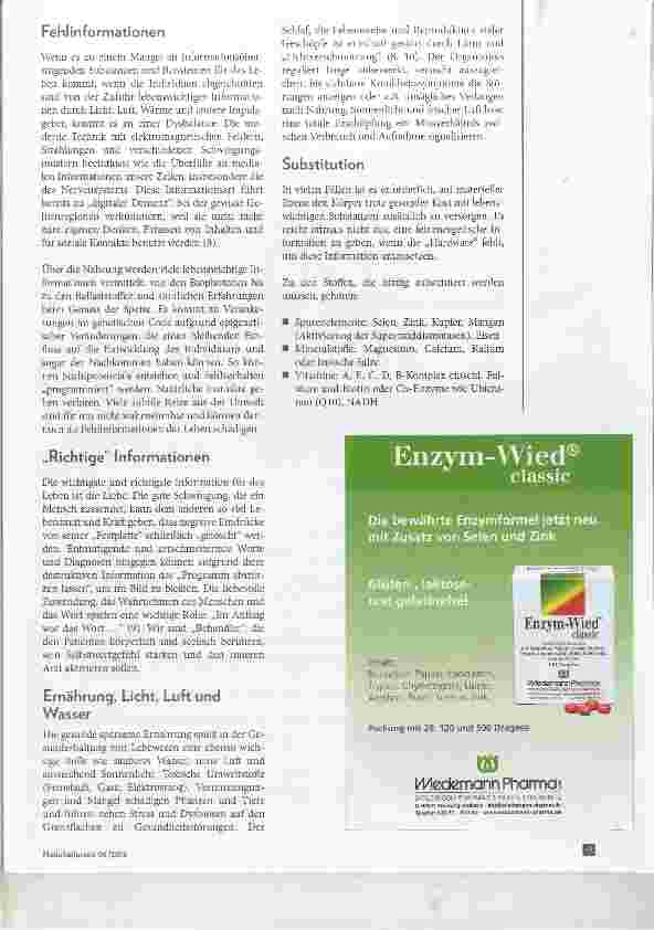 Vorschauseite 2: Ausleitung und Substitution „Geben ist seliger denn Nehmen“