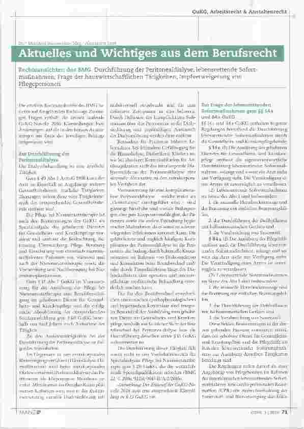 Vorschauseite 1: Aktuelles und Wichtiges aus dem Berufsrecht