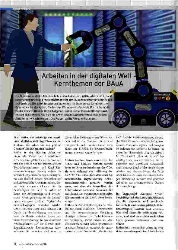 Vorschauseite 1: Arbeiten in der digitalen Welt Kernthemen der BAuA