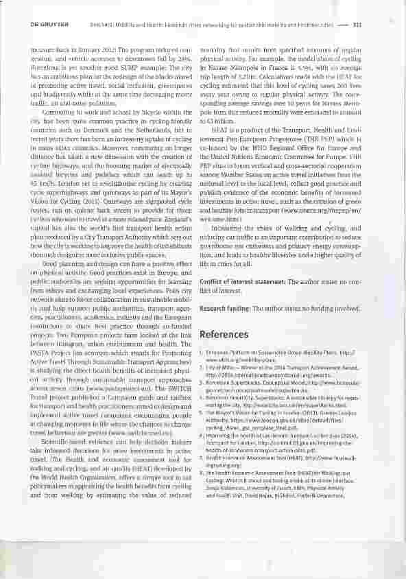 Vorschauseite 2: Mobilität und Gesundheit: Zusammenarbeit Europäischer Städte für nachhaltige Mobilität und gesündere Städte