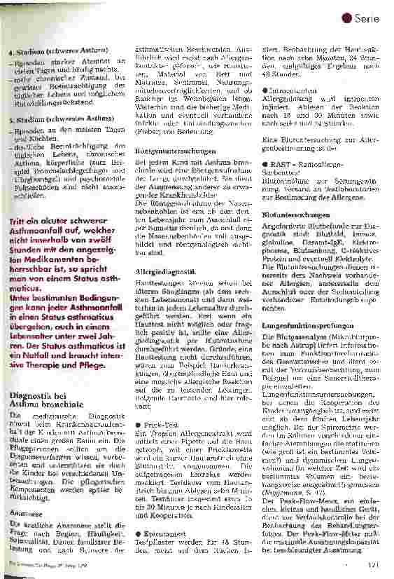 Vorschauseite 2: Die Pflege des Kindes mit Asthma bronchiale 3. Folge: Pathophysiologie, Symptome, Diagnostik und Therapie