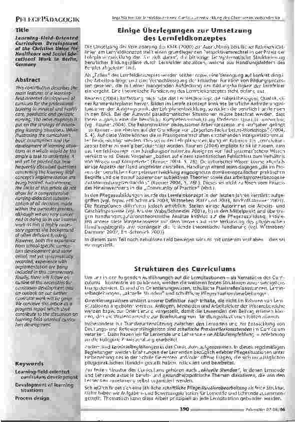 Vorschauseite 2: Die lernfeldorientierte Curriculumentwicklung