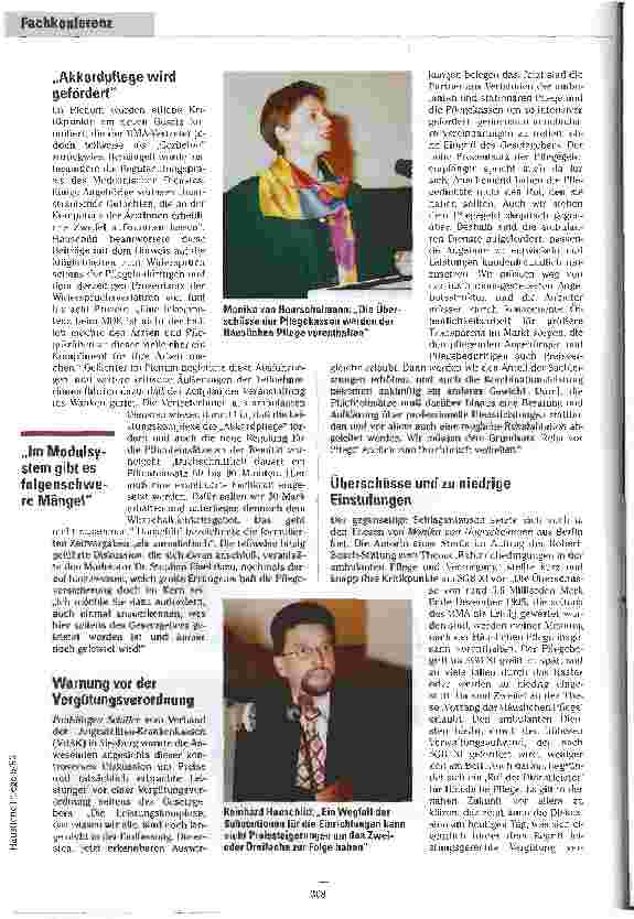 Vorschauseite 2: Ein Jahr danach........ Bestandsaufnahme und Perspektiven zur Pflegeversicherung in Bonn