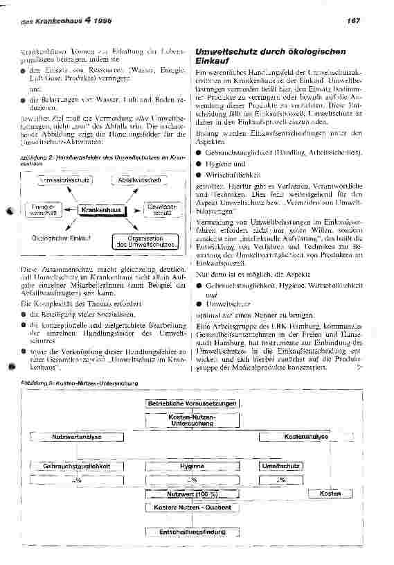 Vorschauseite 2: Einsatz umweltverträglicherer Produkte im Krankenhaus - ein Beitrag zum Umweltschutz