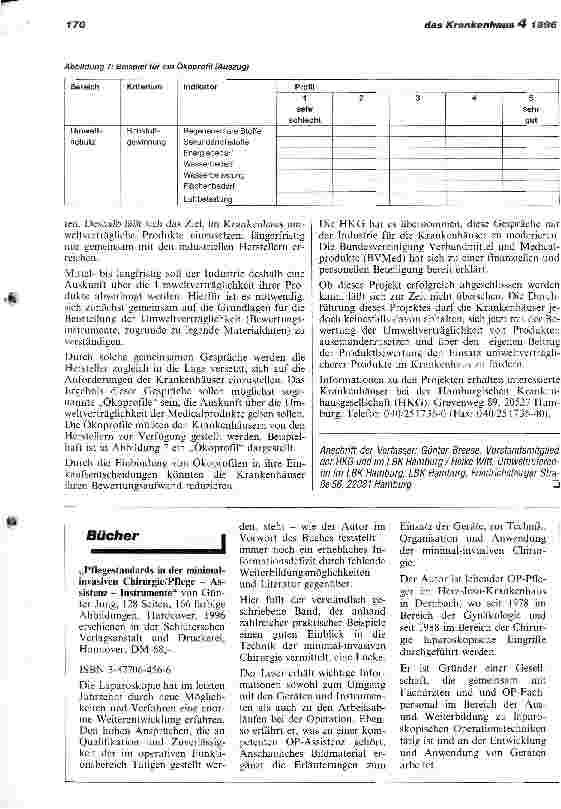 Vorschauseite 5: Einsatz umweltverträglicherer Produkte im Krankenhaus - ein Beitrag zum Umweltschutz