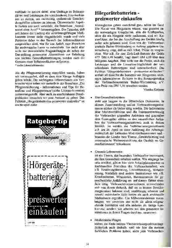 Vorschauseite 3: Gesundheitsdienstleistungen - ein neuer Arbeitsbereich der Verbraucherorganisationen
