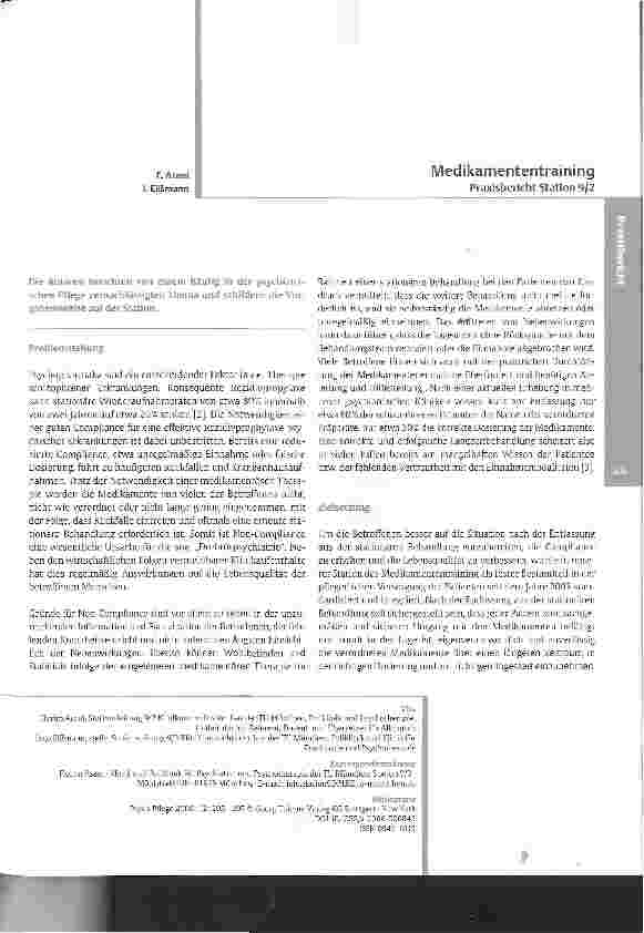 Vorschauseite 1: Medikamententraining Praxisbericht Station 9/2