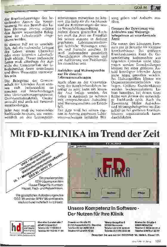 Vorschauseite 5: GOÄ 96 Ständiger ärztlicher Vertreter Leistungen des Speziallabors M III/M IV im wahlärztlichen Bereich