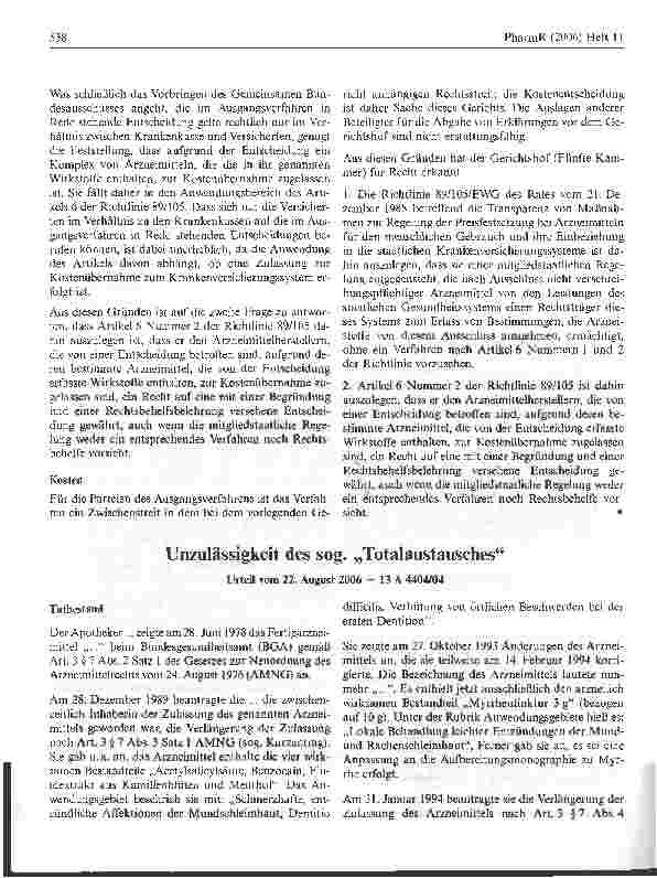 Vorschauseite 6: Entscheidungen Positivliste - Pflicht zur Begründung und zur Rechtsmittelbelehrung