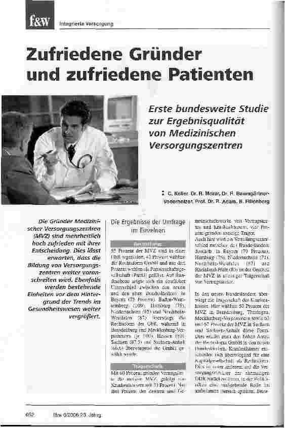 Vorschauseite 1: Zufriedene Gründer und zufriedene Patienten