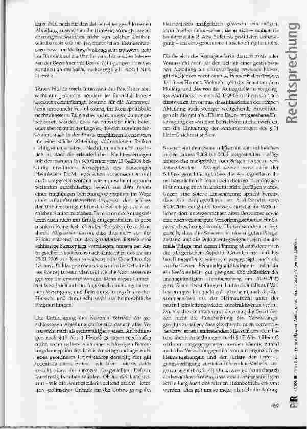 Vorschauseite 4: Zum Betrieb einer geschlossenen Abteilung durch einen unzuverlässigen Heimbetreiber