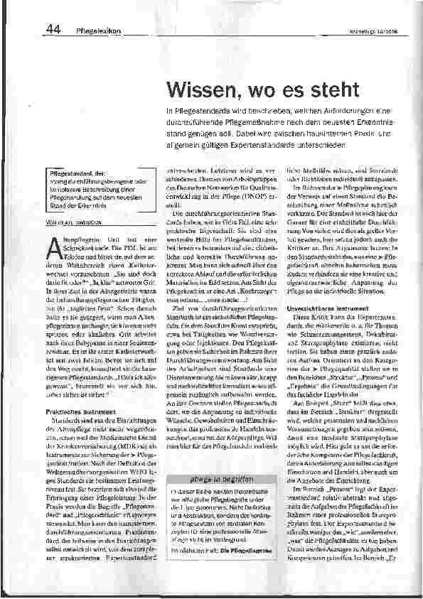 Vorschauseite 1: Wissen, wo es steht