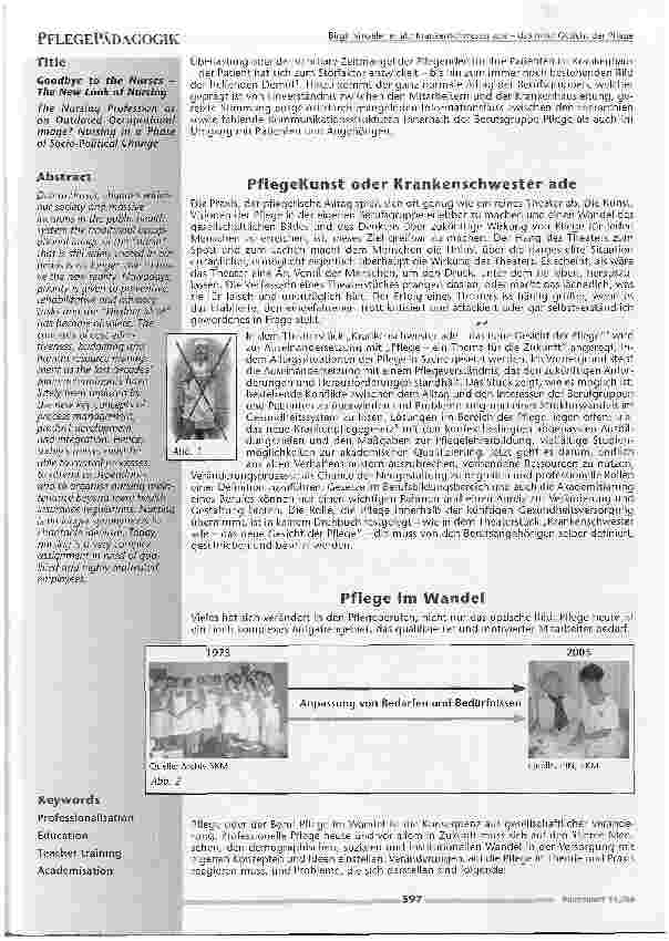 Vorschauseite 2: Krankenschwester ade - das neue Gesicht der Pflege