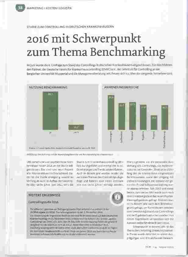 Vorschauseite 1: 2016 mit Schwerpunkt zum Thema Benchmarking