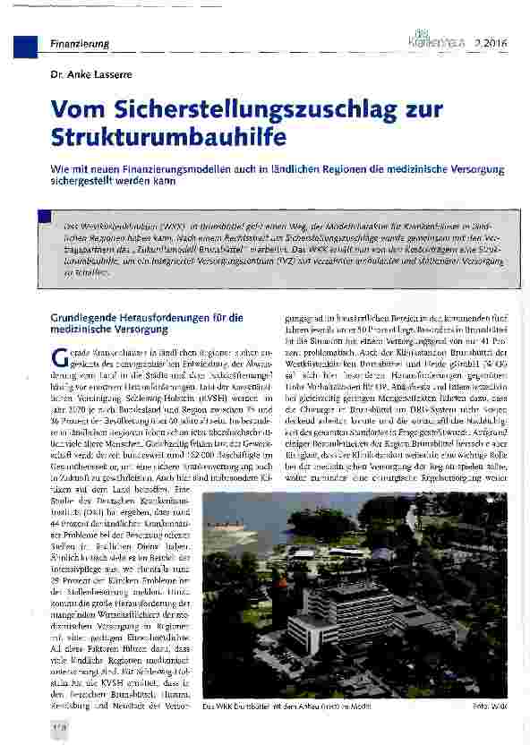 Vorschauseite 1: Vom Sicherstellungszuschlag zur Strukturumbauhilfe