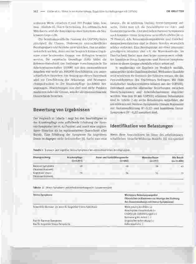 Vorschauseite 2: Stress in der Krankenpflege. Ergebnisse aus Befragungen mit COPSOQ
