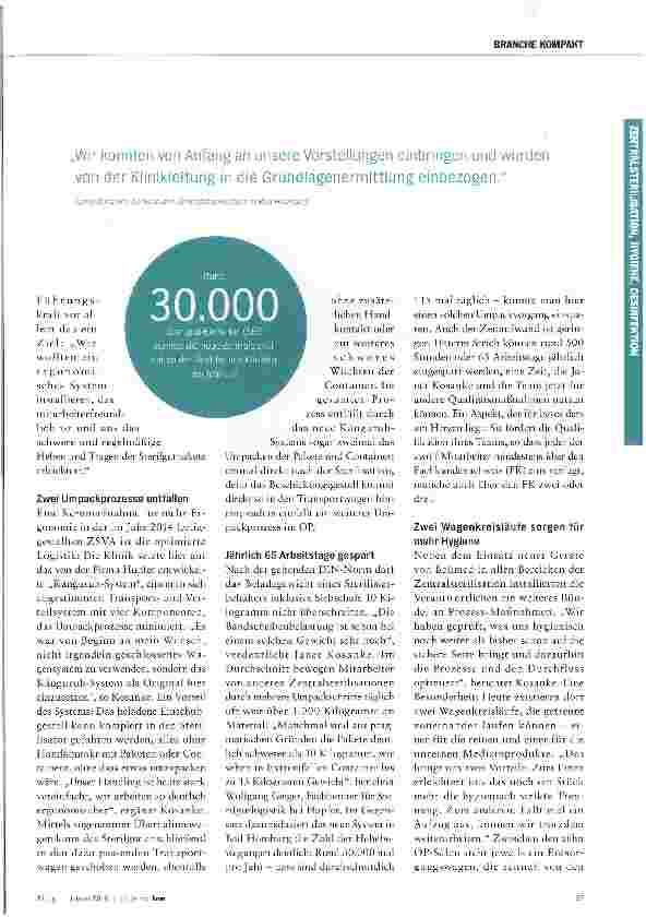 Vorschauseite 2: Teamwork schafft effiziente Sterilgutlogistik