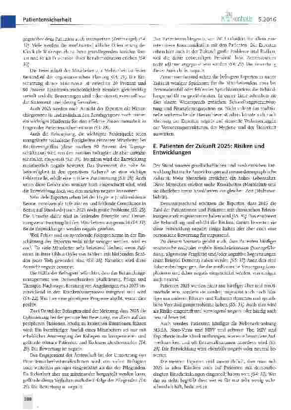 Vorschauseite 2: Patientensicherheit im Krankenhaus 2025 Eine Delphi-Studie mit Experten in der Gesundheitsversorgung (Teil 2)