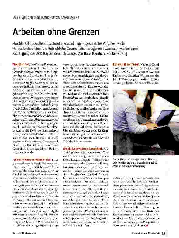 Vorschauseite 1: Arbeiten ohne Grenzen