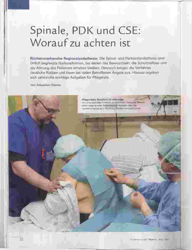 Vorschauseite 1: Spinale, PDK und CSE: Woraufzu achten ist