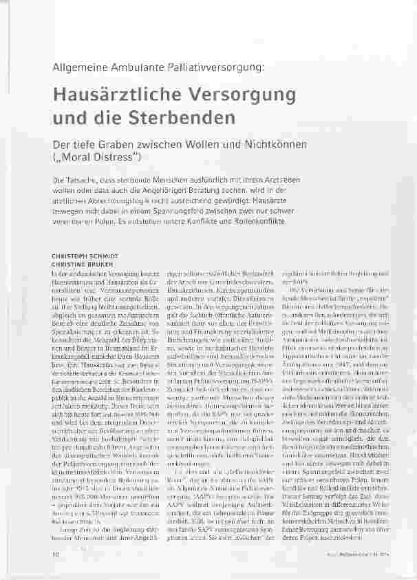 Vorschauseite 1: Hausärztliche Versorgung und die Sterbenden