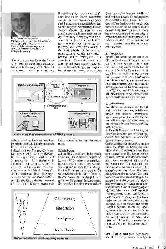 Vorschauseite 2: RFID -Abbildung in EchtzeitZukunftstechnologie auch für die Krankenhauslogistik