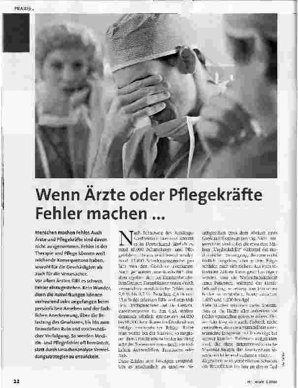 Vorschauseite 1: Wenn Arzte oder Pflegekräfte Fehler machen. ..