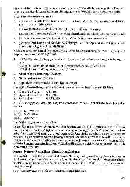Vorschauseite 5: Die Rentabilität des Krankenbettes