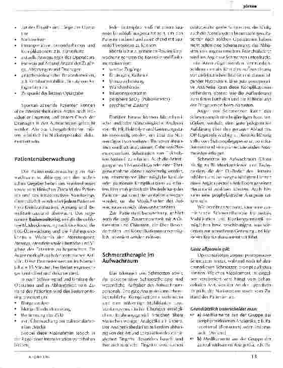 Vorschauseite 2: Postoperative Überwachung und pflegerische Aspekte im Aufwachraum
