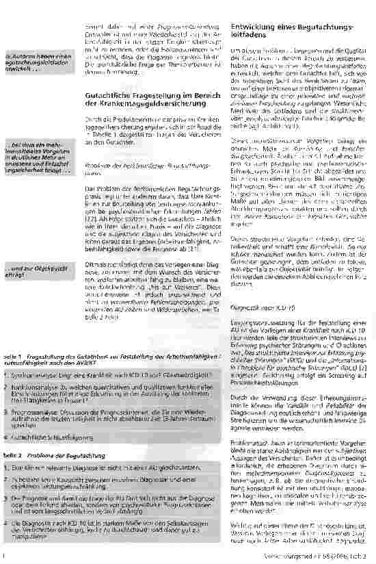Vorschauseite 2: Begutachtung von psychosomatischen Erkrankungen in der Krankentagegeldversicherung: Vorteile eines multidimensionalen Begutachtungsleitfadens