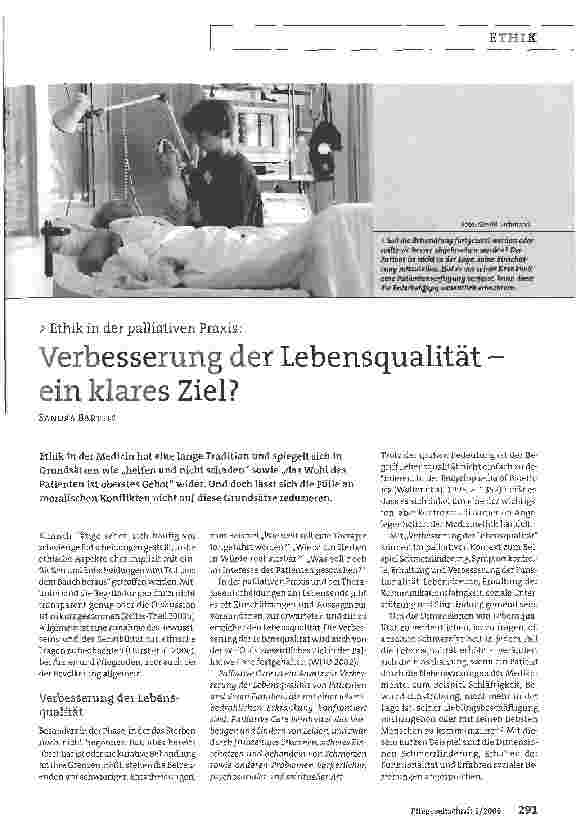 Vorschauseite 1: Verbesserung der Lebensqualität ein klares Ziel?
