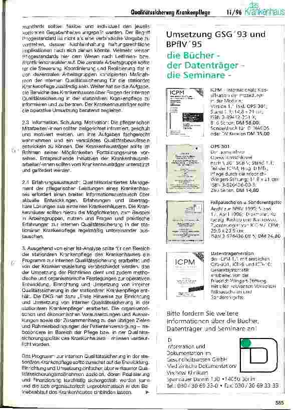Vorschauseite 3: Grundsätze und Empfehlungen der DKG zur internen Qualitätssicherung in der stationären Krankenpflege