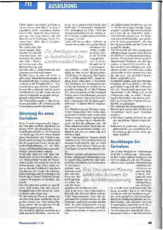 Vorschauseite 2: Handeln satt Warten ist das Motto der Neugestaltung Krankenpflegeausbildung am Marien-Hospital in Mühlheim an der Ruhr