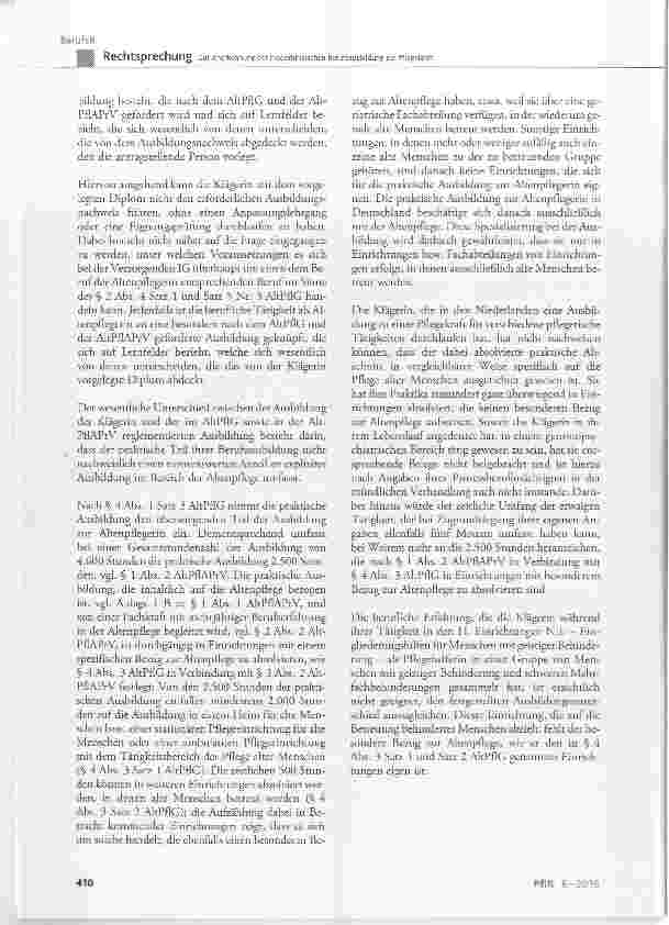 Vorschauseite 4: Zur Anerkennung der niederländischen Berufsausbildung zur Pflege kraft