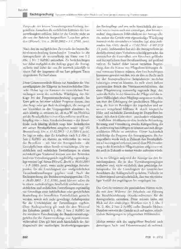 Vorschauseite 4: Zum sofort vollziehbaren Widerruf der Erlaubnis zum Führen der Berufsbezeichnung »Krankenschwester«