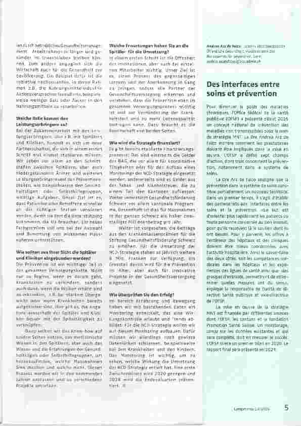 Vorschauseite 2: Die Schweiz könnte mehr Mittel für die Prävention einsetzen