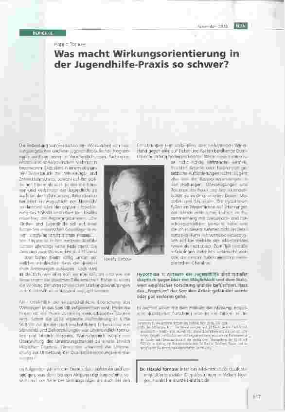 Vorschauseite 1: Was macht Wirkungsorientierung in der Jugendhilfe-Praxis so schwer?