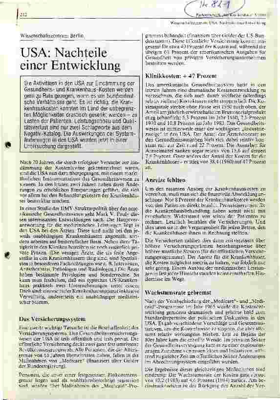 Vorschauseite 1: USA : Nachteile einer Entwicklung