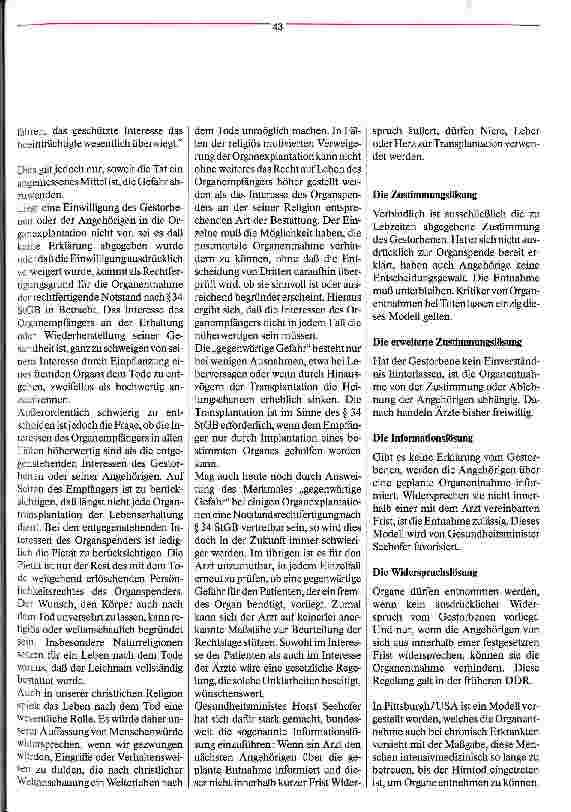 Vorschauseite 2: Der Mensch als Ersatzteillager? Organtransplantation (Teil 2)