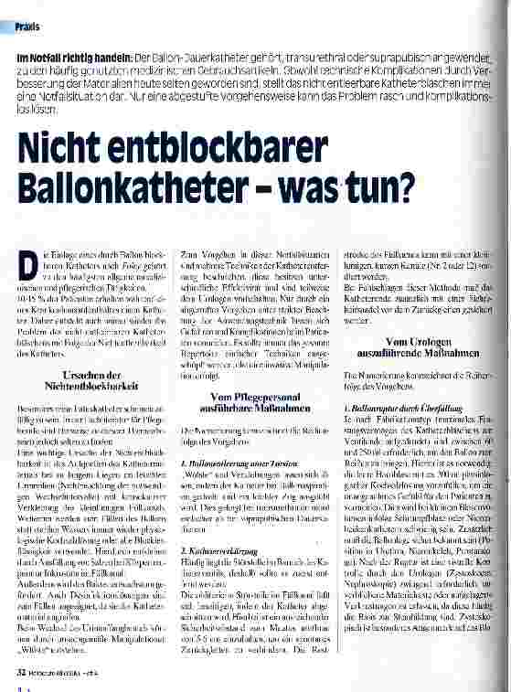 Vorschauseite 1: Nicht entblockbarer Ballonkatheter - was tun? Im Notfall richtig handeln