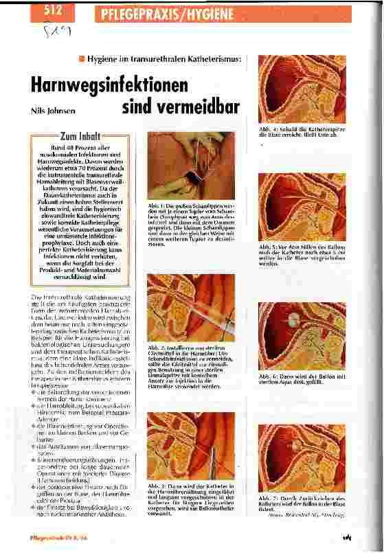 Vorschauseite 1: Harnwegsinfektionen sind vermeidbar Hygiene im transurethralen Katheterismus