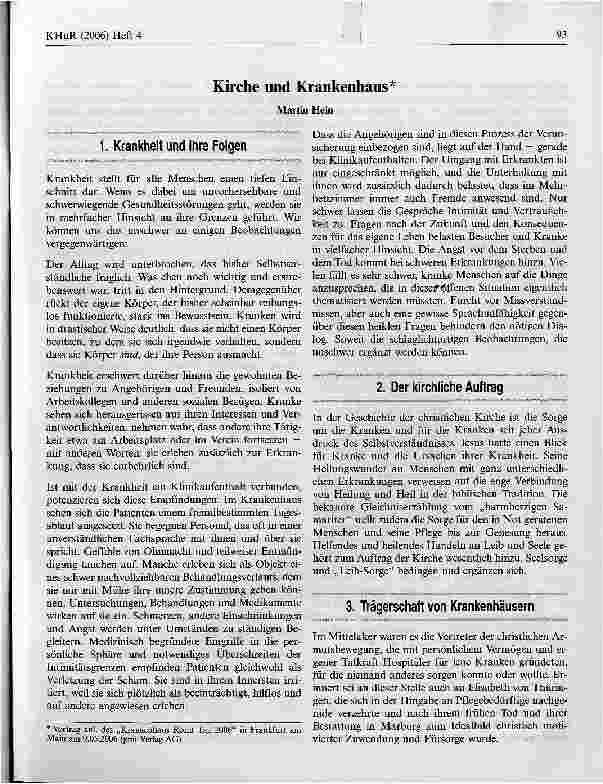 Vorschauseite 1: Kirche und Krankenhaus