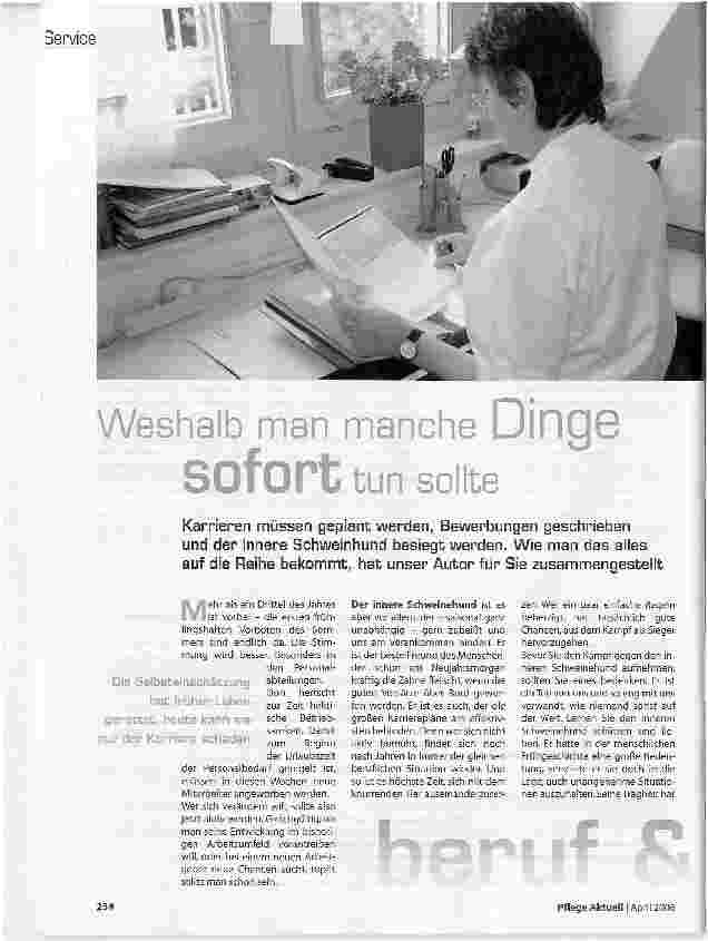 Vorschauseite 1: Weshalb man manche Dinge SOfort tun sollte