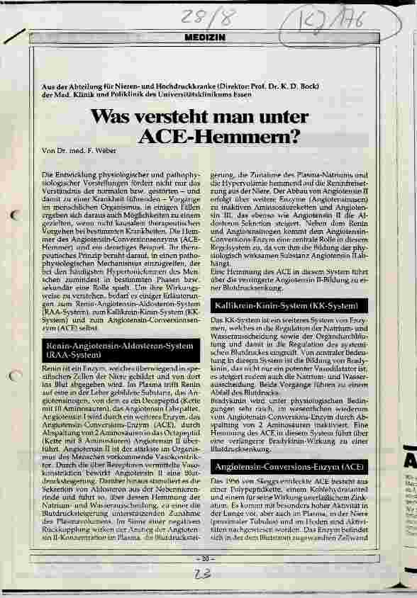 Vorschauseite 1: Was versteht man unter ACE-Hemmern?