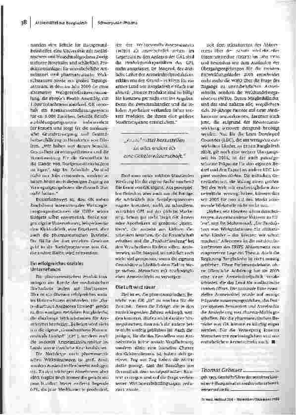 Vorschauseite 3: Die Pillendreher von Dhaka - Über die lokale Produktion von Arzneimitteln in Bangladesh