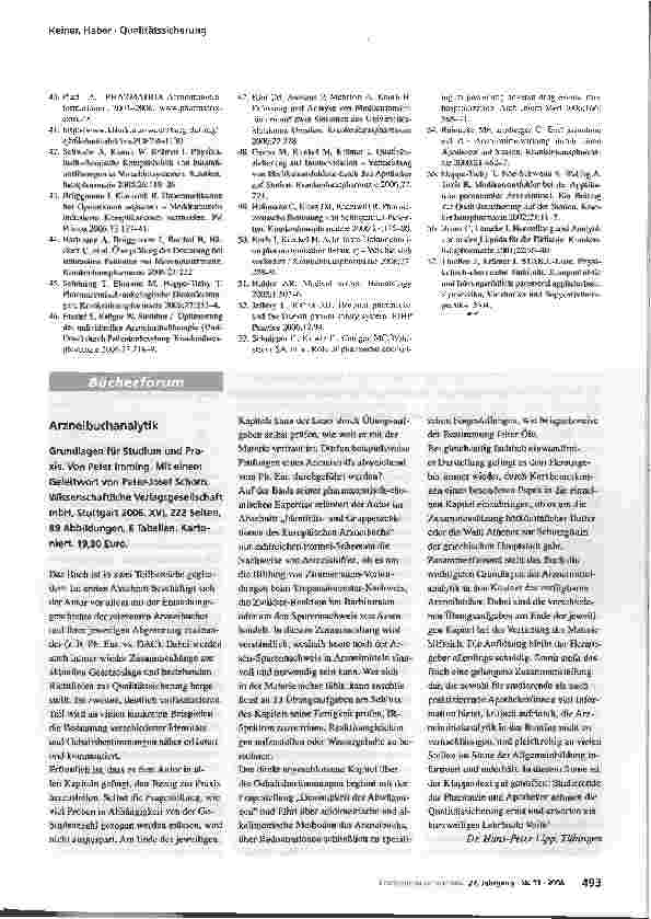 Vorschauseite 6: Arzneimittelsicherheit im Krankenhaus - Aktivitäten des Krankenhausapothekers innerhalb der Qualitätssicherung
