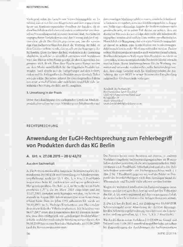 Vorschauseite 5: Irreführung durch unvollständige Angabe der Inhaltsstoffe zugleich Anmerkung für die Praxis zu OLG Düsseldorf