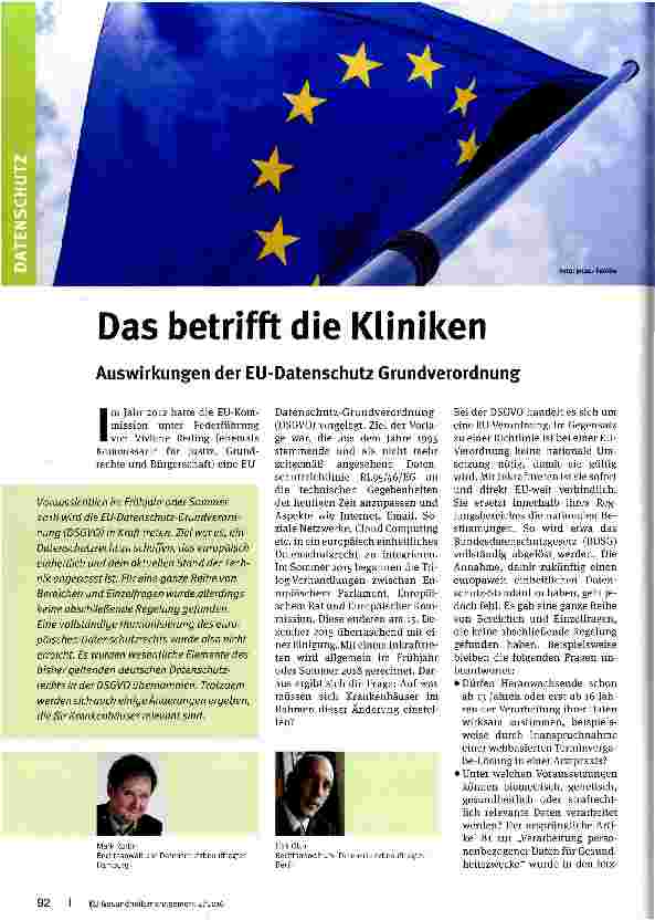 Vorschauseite 1: Das betrifft die Kliniken