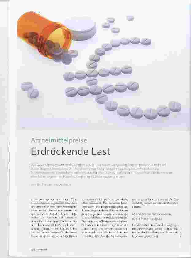 Vorschauseite 1: Arzneimittelpreise Erdrückende Last