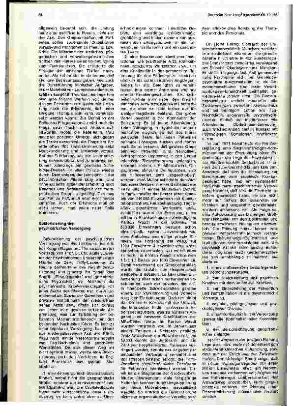 Vorschauseite 4: Bericht über den 16. Internationalen Fortbildungskongreßfür Schwestern, Pfleger, Sozialarbeiter und Beschäftigungstherapeuten